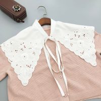 ผู้หญิง Lace Big เสื้อปลอกคอที่ถอดออกได้ปรับ Bowknots เสื้อปลอมที่ถอดออกได้เสื้อกันหนาวปลอม-nyekaifa