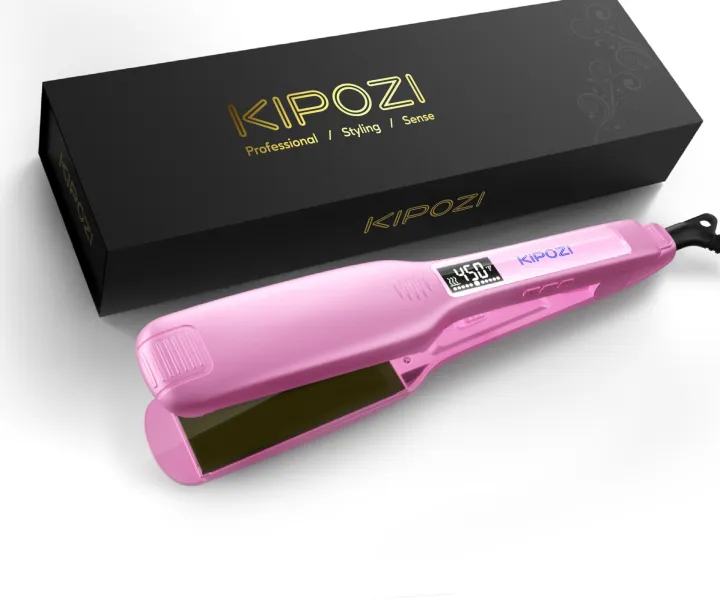 KIPOZI Hair Straightener 139 Titanium Flat Iron 1.75 Inch Wide Plate