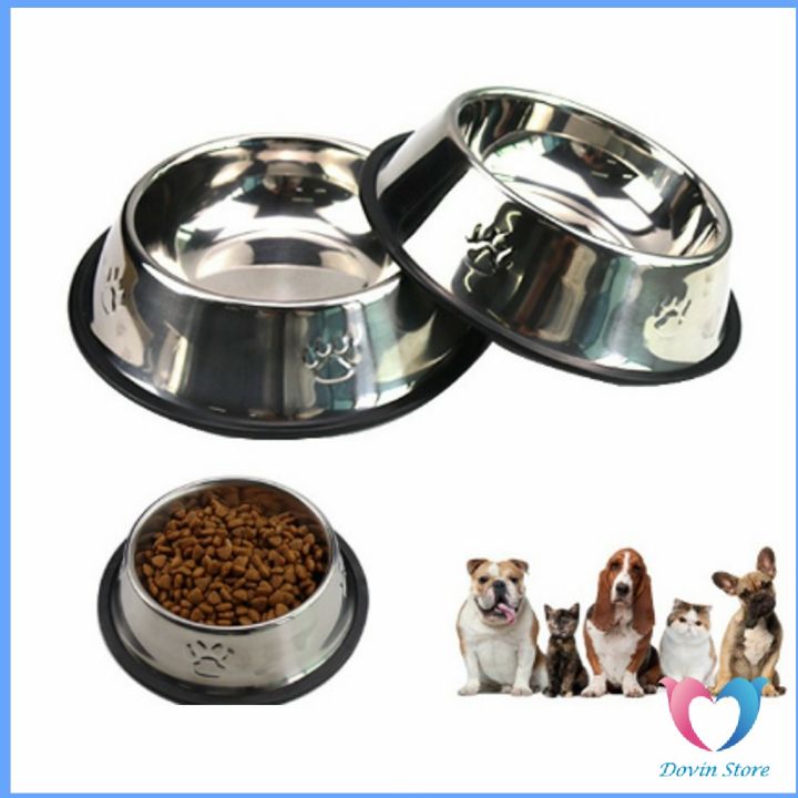 dovin-ชามอาหารสัตว์เลี้ยง-ชามอาหารสแตนเลส-ชามหมา-ชามหมา-ชามแมว-stainless-steel-pet-bowl