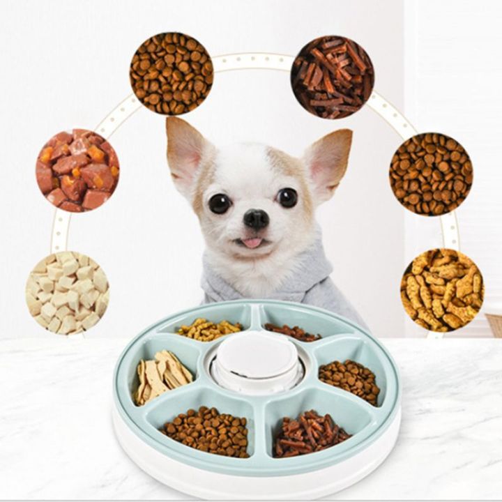 เครื่องให้อาหารสัตว์เลี้ยงอัตโนมัติ6-meal-dog-และสำหรับ-cat-programmable-animal-food-bowl-digital-timer-and-music-paration-control-voice