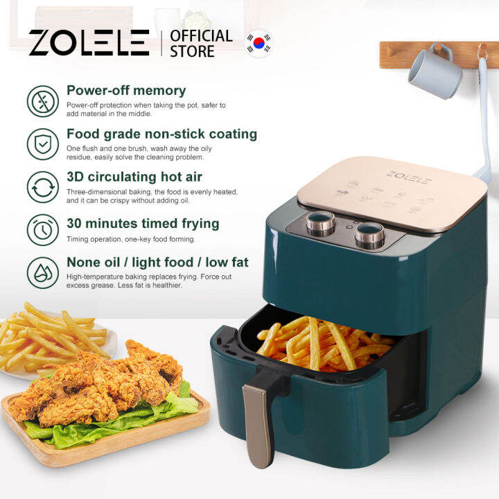 Zolele 6.5L Smart Digital Air Fryer Electric Fryer Cooker Non stick Pan