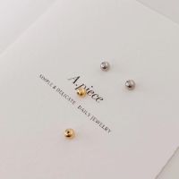 A.piece แป้นจิว แป้นกลม [stainless steel] piercing earplug (มี 2 ขนาด) ราคาต่อคู่