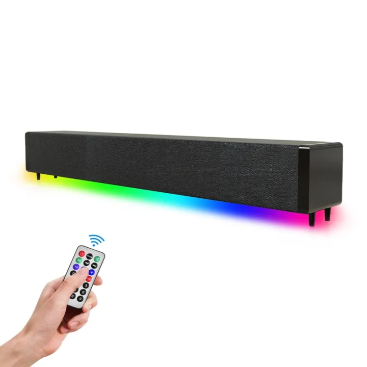 Mini Sound Bar RGB Lighting Bluetooth 5.0 Remote Control Sound Bar with