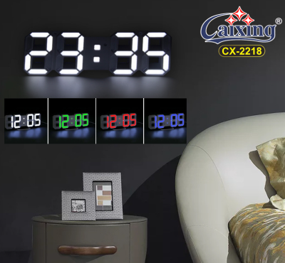 นาฬิกาดิจิตอล3มิติ CX-2218 ไฟLED นาฬิกา3มิติตกแต่งบ้าน ตั้งปลุกได้ แสดงอุณหภูมิห้อง บอกวันที่/เดือน/ปี แถมฟรีสายUSB (No adapter)
