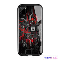 เคสมือถือสำหรับ C11 Realme วงจรเทคโนโลยีกระดานสำรวจชุดรูปแบบกรณีกระจกเทมเปอร์ปลอกฝาหลัง