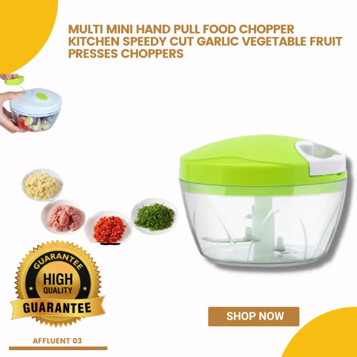 Original Multi Mini Hand pull Food Chopper Kitchen Speedy Cut Garlic