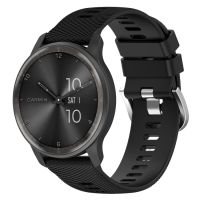 สำหรับ Garmin Vivoactive3 20มม. สายนาฬิกาข้อมือซิลิโคนสีทึบพื้นผิวแบบไขว้