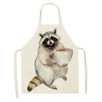 Kitchen Apron Horse Raccoon Deer Animals Pattern Aprons for Women Home Cleaning Baking Cooking Accessories Sleeveless Apron Aprons