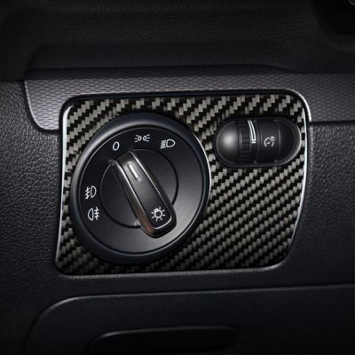 【YF】 Carbon Fiber Headlight Switch Control Frame Sticker Anti-scratch Easy to Install Stickers for VW Golf 6 R MK6 Scirocco 09-16
