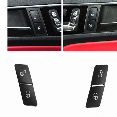 เหมาะสำหรับ Benz W204 W212 W207 2014-2018ด้านหน้าซ้ายขวาล็อคประตูควบคุมสวิทช์ปุ่มหมวกสีดำรถภายในลูกบิดกุญแจ
