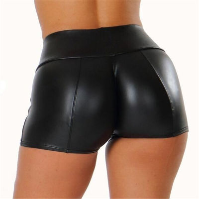 [COD]S-5XL wish กางเกงขาสั้นหนังผู้หญิง PU กางเกงหนังผู้หญิงเซ็กซี่กางเกงขาสั้นไนท์คลับ