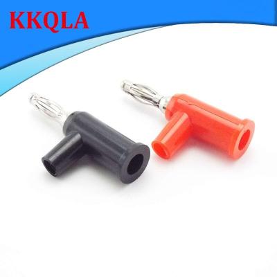 QKKQLA 4pcs Side Screw Connection 4mm Banana Plug cable Connector Stackable Nickel Plated Speaker Multimeter Accessories