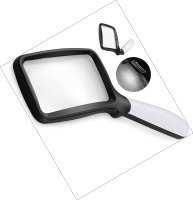 Magnifying Glass with Light, Folding Handheld 3X Large Rectangle Lighted Magnifier with Dimmable LED for Macular Degeneration