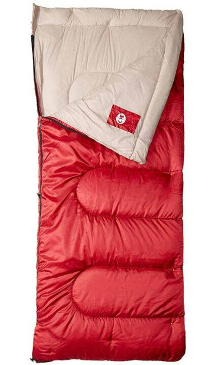 Coleman Palmettto 30-Degree Cold Weather Rectangular Adult Sleeping Bag, Red