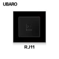 Ubaro ขั้วต่อสัญญาณปัจจุบันอ่อนแผงกระจกนิรภัย86*86มม. Rj45 Tv Hdmi Rj11เบ้าติดผนังปลั๊กบ้านที่อ่อนแอ