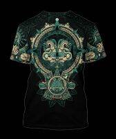 3D Mexican Aztec Quetzalcoatl Tezcatlipoca Tees for men and women casual street wear round-neck tees oversized tops