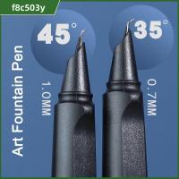 F8C503Y 4PCS ปลายโค้งแหลมแข็ง ปากกาหมึกซึม 0.7/1.0มม. หมึกเปลี่ยนได้ ปากกาฝึกเขียน ที่มีคุณภาพสูง การแก้ไขท่าทาง ปากกาสำหรับธุรกิจ ของขวัญสำหรับนักเรียน