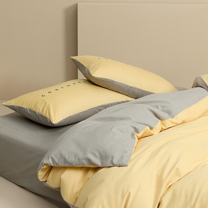 cod-class-a-100-count-pure-thickened-brushed-four-piece-set-simple-double-spell-embroidery-warm-bed-sheet-three-piece-autumn-and-winter