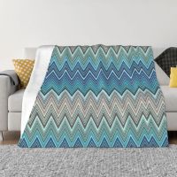 Ready Stock Boho Home Zig Zag Blanket Soft Fleece Chic Abstract Geometric Zigzag Throw Blankets for Sofa Office Bed Bedspread Autumn Flannel