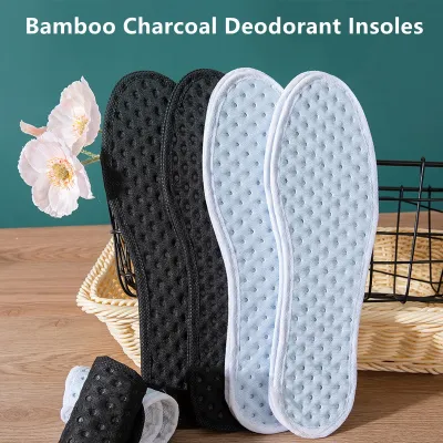 Bamboo Charcoal Deodorant Insoles Mesh Breathable Absorb-Sweat Shoe Pads For Women Men Running Sport Insert Light Weight Insole