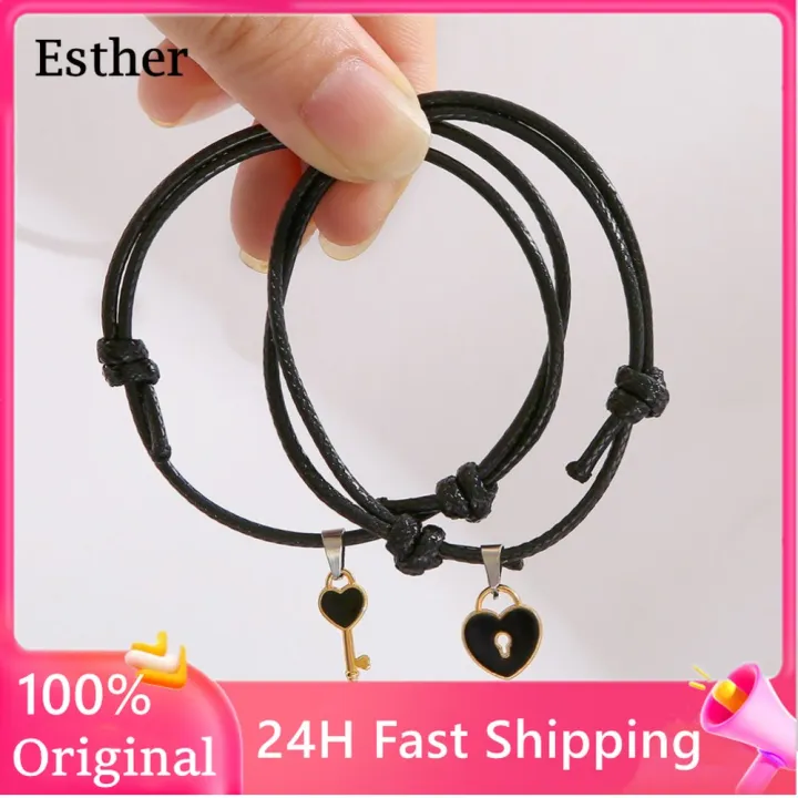 Cute Couple Bracelets Aesthetic Heart Charm Couple Bracelet Ideas Couple  Bracelets Rela… in 2023