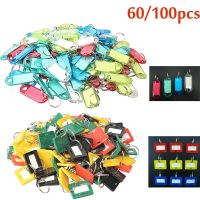 【DT】 hot  60/100pcs Plastic Key Tags Keychain Colorful Frosted Name Tags Memory Sticks Luggage ID Bag Label Key Tags Keychain Random Color