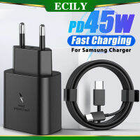 ECILY PD สูงสุด45W ชาร์จเร็วสำหรับ SAM-SUNG Galaxy S20 S22 S23อัลตร้าโน้ต10 + 5G ชาร์จโทรศัพท์ได้อย่างรวดเร็ว USB สายชาร์จ C