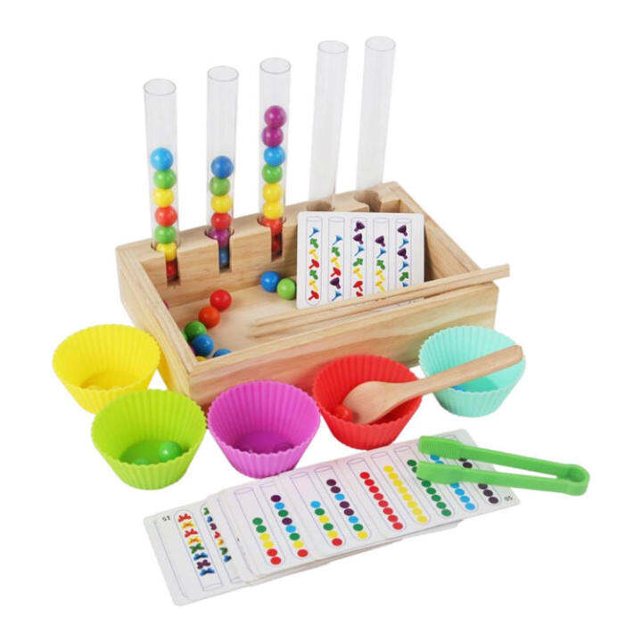Toddler Color Sorting Balls Rainbow Clip Bead Puzzle Sorting Toys