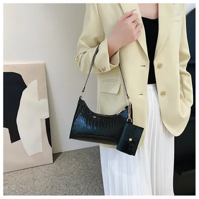 Fashion Handbags Womens Shoulder Bag Retro Womens Handbag Alligator Pattern Shoulder Bag Female Shopping Bag