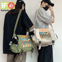 ifashionbagshop(IF1742) กระเป๋าสะพายข้างใบใหญ่ ใส่หนังสือได้DYG