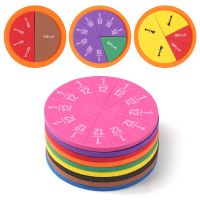 9Set EVA Round Shaped Fractions Instrument Montessori Math Educational Toys Math Learning Tool Student Teaching Gifts