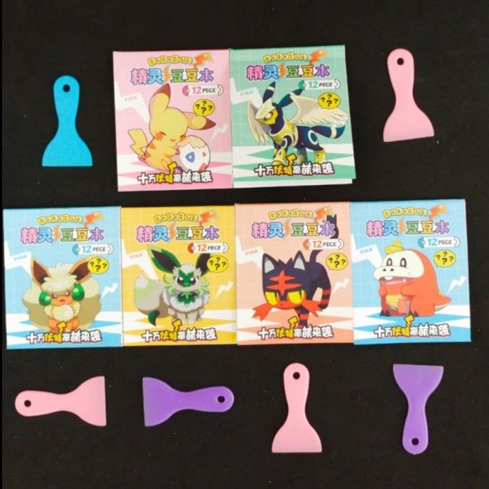 Buku Stiker Pokemon Sanrio Sticker Book Karakter dengan Spatula / Stiker  Karakter
