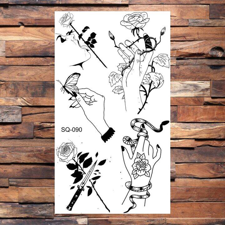 letter-flower-temporary-tattoos-for-women-adults-realistic-butterfly-dandelion-tree-life-fake-tattoo-sticker-body-tatoos-flower