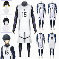 Anime Blue Lock Cosplay Costume Yoichi Isagi Team White Uniform Seishiro Nagi Wig Shoei Baro Football Jersey Sportswear Cosplay