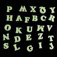 LASAN [คลังสินค้าพร้อม] 26 ตัวอักษรภาษาอังกฤษสติ๊กเกอร์ติดผนังส่องสว่างเรืองแสงสีเขียวสติกเกอร์ของเล่นพัฒนาการแรกเริ่มตกแต่งผนังบ้านโปสเตอร์ติดผนัง