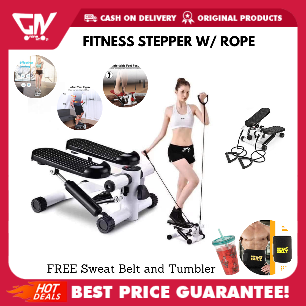 Exercise Stepper Machine Workout Step Trainer Climber w/Resistance Bands Armrest 