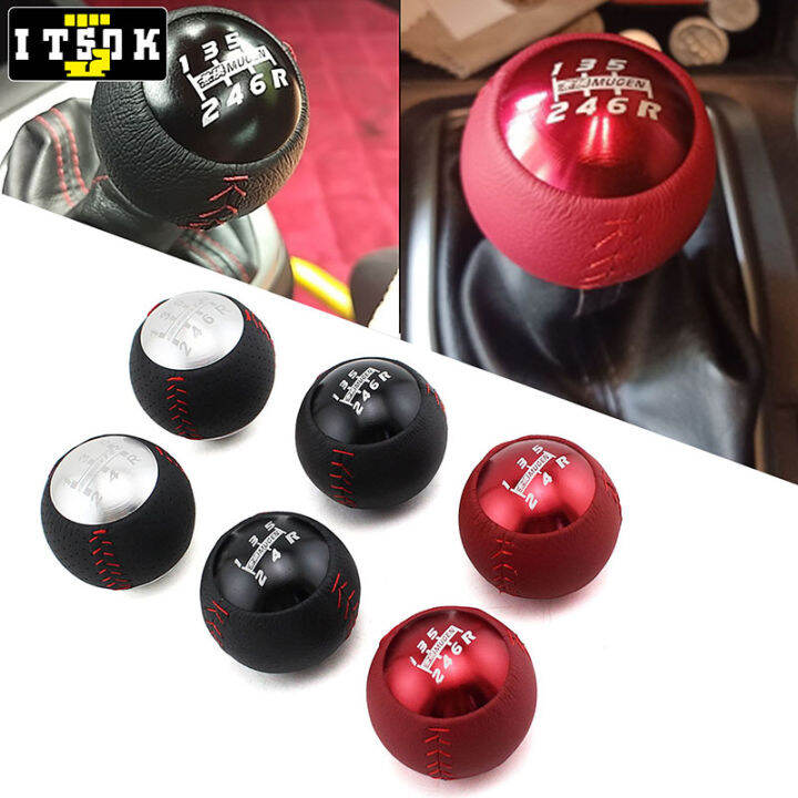 Mugen Shift Knob 5/6 Speed Leather Shift Stick Gearbox For Honda Civic