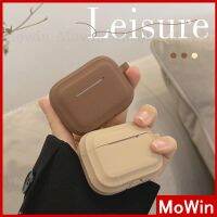 Mowin - เคส Airpods หูฟังกรณีผิวรู้สึกซิลิโคนนุ่มกันกระแทกกันน้ำเต็มรูปแบบสีน้ำตาลกาแฟชาสไตล์เรียบง่ายสำหรับ Airpods1 Airpods2 Airpods3 ?MW?