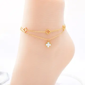 Four leaf clover on sale anklet