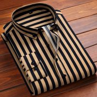 [COD] 2022 and New Long-sleeved Striped Business Shirts Mens Korean Fashion