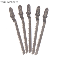 TOOL IMPROVER 5pcs T101AO HCS T-Shank จิ๊กซอว์ใบมีดโค้งตัดเครื่องมือสำหรับเลื่อยพลาสติกไม้