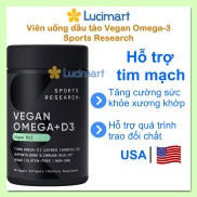 Viên uống dầu tảo Vegan Omega-3 thuần chay và Vitamin D3 Sports Research