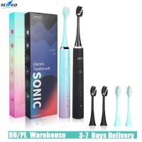 Seago S2 Sonic Electric Toothbrush 5 Modes Whitening Tooth brush 2 Minute Smart Timer IPX7 With 3pcs Replacement Brush Heads