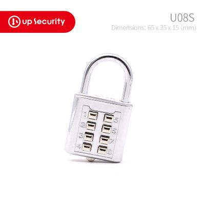 ปุ่มกดกุญแจคล้องแบบรหัสหมายเลข4หลัก/5หลักสีเงินสำหรับกระเป๋าเดินทางล็อครหัสอุปกรณ์เสริมการเดินทาง