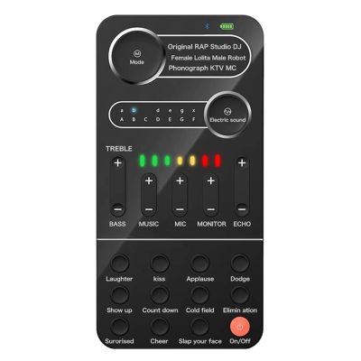 Live Sound Card, Voice Changer with Mini Microphone, Earphone, Handheld Mic Voice Changer Sound Effects Machine