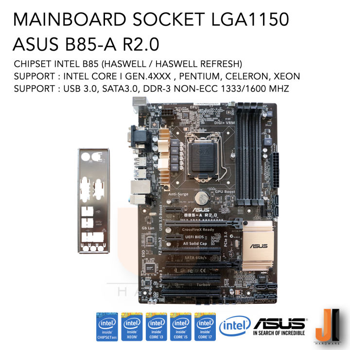 mainboard-asus-b85-a-r2-0-lga1150-support-intel-core-i-gen-4xxx-and-gen-4xxx-refresh-series-สินค้ามือสองสภาพดีมีฝาหลัง-มีการรับประกัน