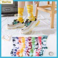 WENYOU Sox ดูดซับเหงื่อ ระบายอากาศได้ดี ถุงเท้า หลอดกลาง สีสันสดใส ผ้าฝ้าย