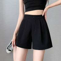 Gifts Black Loose High Waist Casual Suit Shorts Female Summer Thin 2023 New Little Small A -Line Wide -Leg Pants