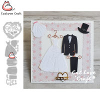 Catloveเจ้าสาวและเจ้าบ่าวชุดตัดโลหะตายScrapbooking Stencil Dieตัดการ์ดทำDIY Craftลายนูนใหม่ตายสำหรับ 2021-ygdds