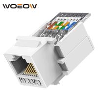 【CW】❣  WoeoW 2-Pack Cat5e Cat6 Tool-Less Keystone Jack Adapter Module Internet Network Ethernet LAN Cable